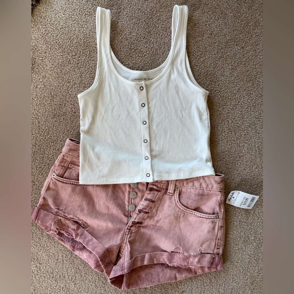 We the Free shorts and A&E crop top bundle